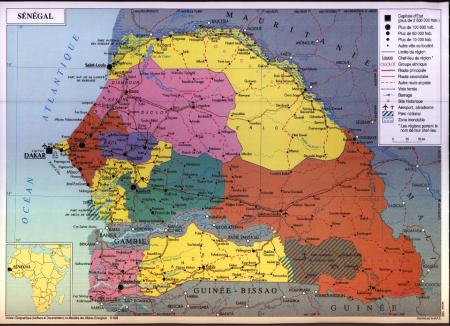 la cartes du sénégal